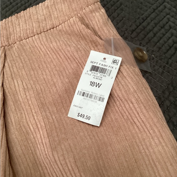 AND NOW THIS wide leg pant, size 18W, color Almond (tan), actual color #1, #2 - Picture 1 of 6